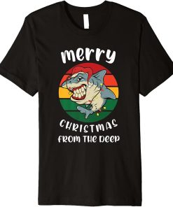 Ugly Christmas Sweater Graphic Design For Shark Orcas Lovers Premium T-Shirt