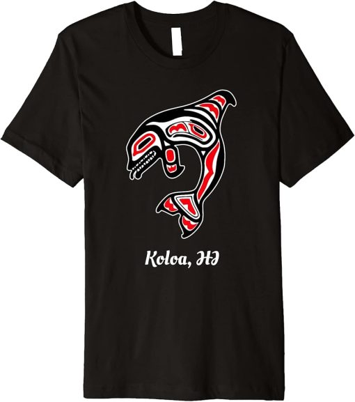 Native Koloa Hawaii Red Orca Killer Whale Premium T-Shirt