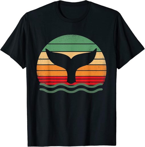 Vintage Whale Tail in Waves | Orca Ocean T-Shirt