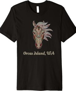 Orcas Island, Washington Geometric Tribal Country Art Premium T-Shirt