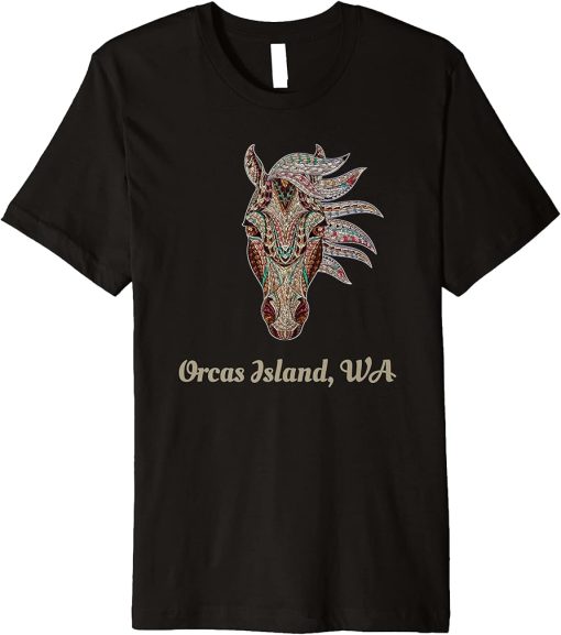 Orcas Island, Washington Geometric Tribal Country Art Premium T-Shirt