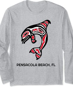 Pensacola Beach FL Native American Indian Orca Killer Whales Long Sleeve T-Shirt