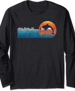 Vintage Anse Lazio, Retro 80s Orca Sunset Long Sleeve T-Shirt